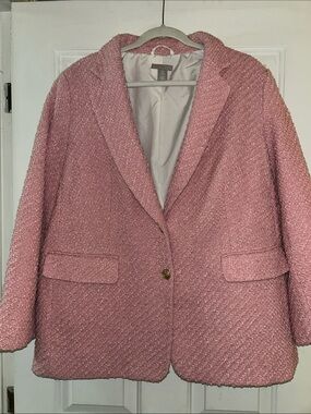 H&M Pink Women’s Blazer Coat with Gold Buttons